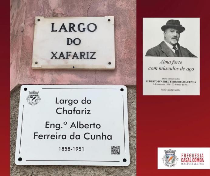Placas toponímicas com QR code - LARGO DO CHAFARIZ Eng.º Alberto Ferreira da Cunha